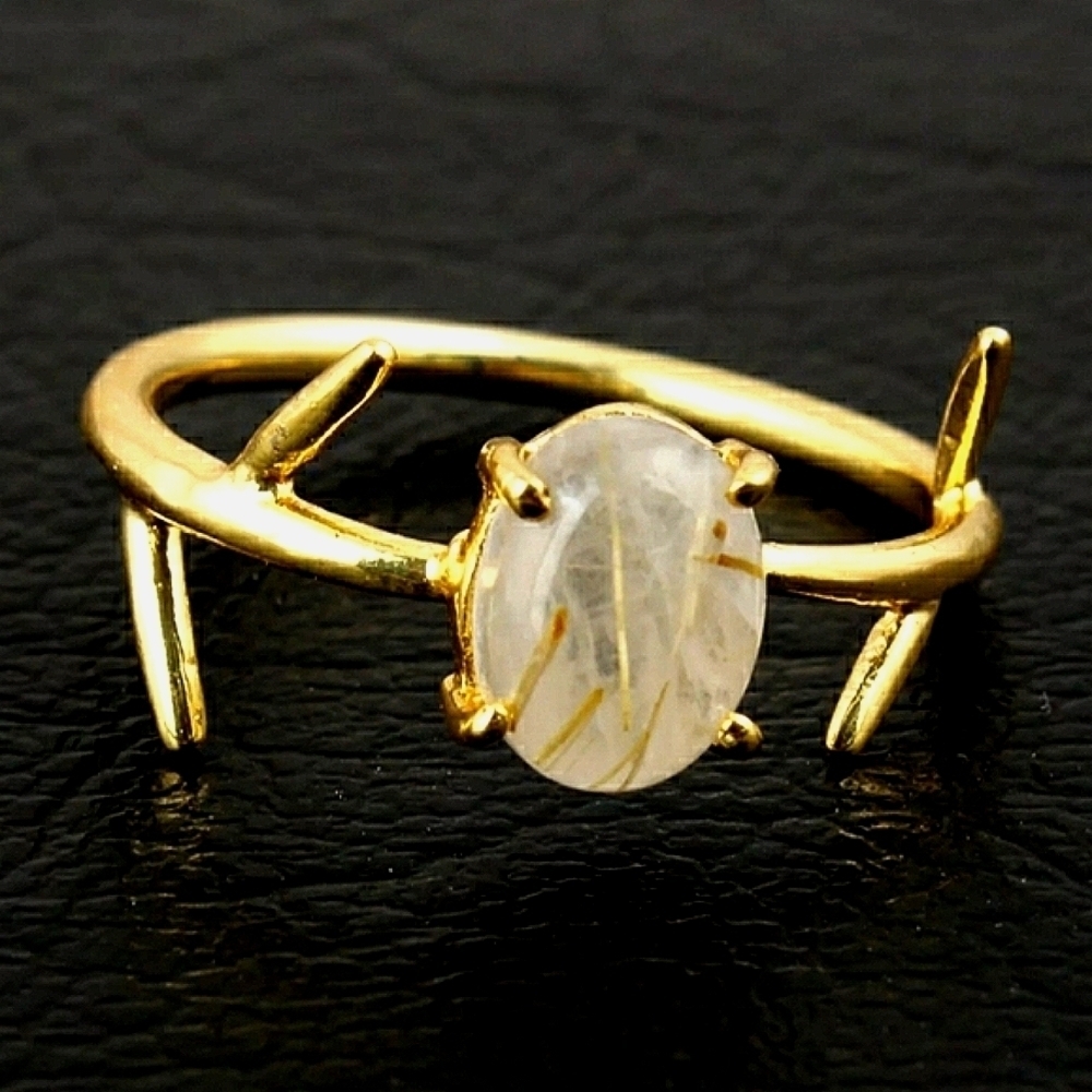 Golden Rutile thorn ring - Picture 2 of 6